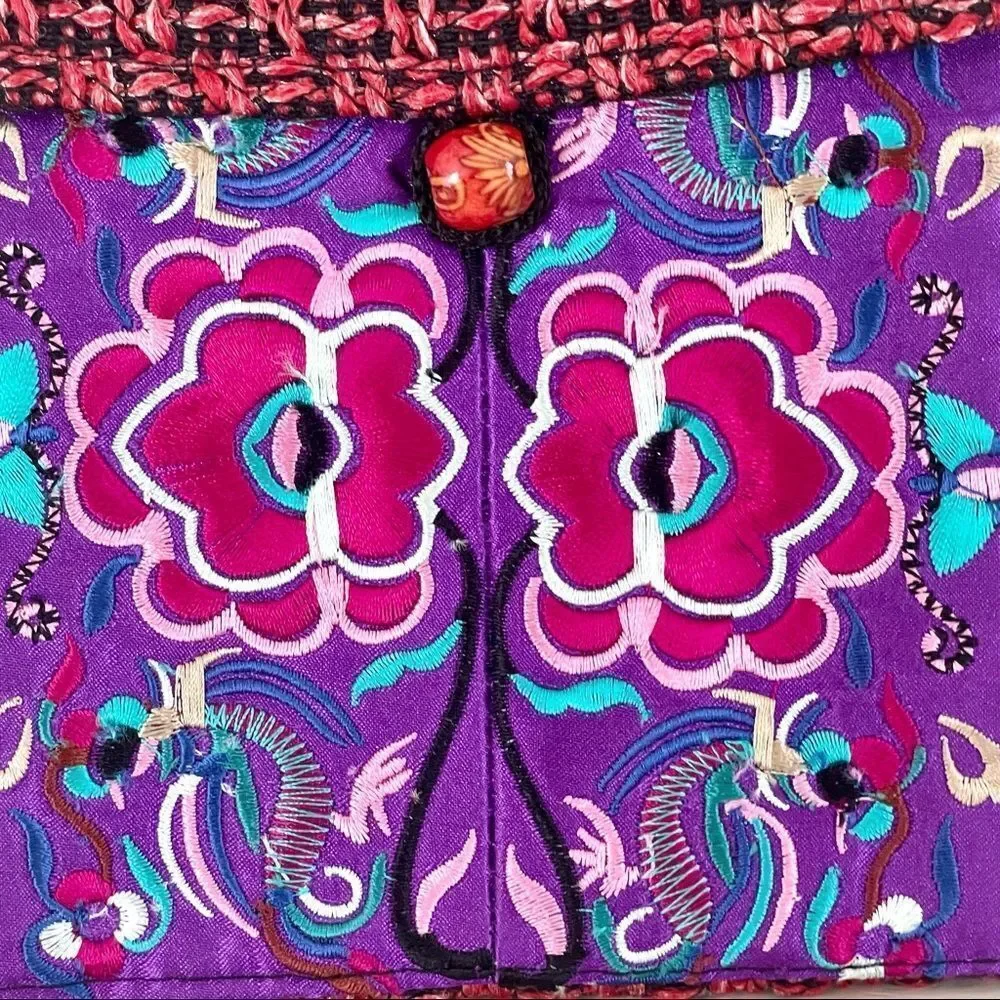 Embroidered crossbody bag